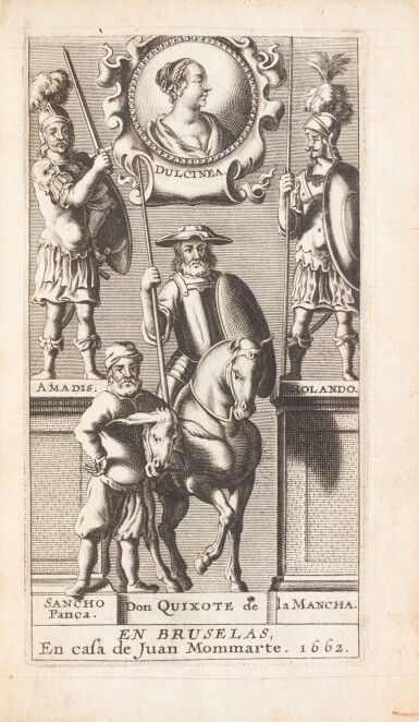 View full screen - View 1 of Lot 19. Vida y hechos... Bruxelles, 1662. 2 vol. in-8. Le premier Don Quichotte espagnol illustré..