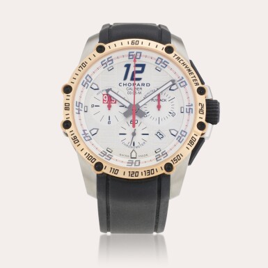 View full screen - View 1 of Lot 46. Reference 8535 Mille Miglia Superfast 919 | A limited edition stainless steel and pink gold automatic flyback chronograph wristwatch with date, Circa 2015.