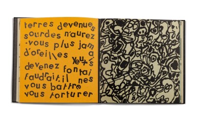 View full screen - View 1 of Lot 89. Ensemble de 4 éditions illustrées, en grand papier, dont : Le Djingine du Théophélès, Oreilles gardées, Les Yeux CIIICXXV, etc. Avec une précieuse édition illustrée de Cécile Deux sur Dubuffet..