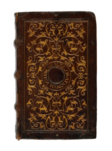 View full screen - View 1 of Lot 311. Cicero, Orationum volumen tertium, Venice, Aldus, 1519, Bolognese morocco gilt for Gerhard Aich.