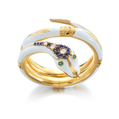View full screen - View 1 of Lot 857. Enamel, gem set and diamond bracelet, 'Perizia', circa 2002.