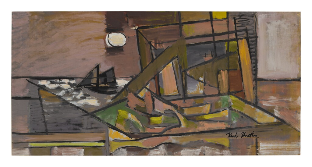 View full screen - View 1 of Lot 67. KARL KNATHS | HARBOR MOON, PROVINCETOWN.