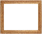 A late 17th-early 18th century French Louis XIV carved giltwood frame, much reduced, compromising the decoration