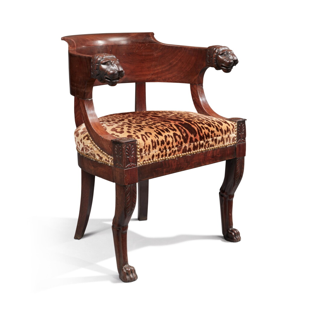 View full screen - View 1 of Lot 281. An Empire Mahogany Fauteuil de Bureau, Circa 1820.