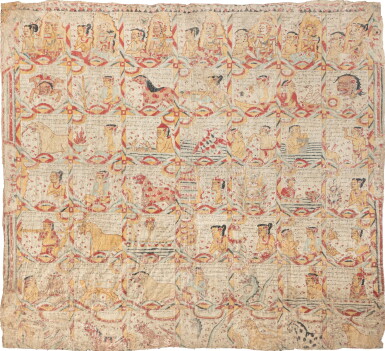 View full screen - View 1 of Lot 29. An astrological calendar, Indonesia, Bali, probably 19th century | 印尼巴里島 或十九世紀 彩繪星象曆表.