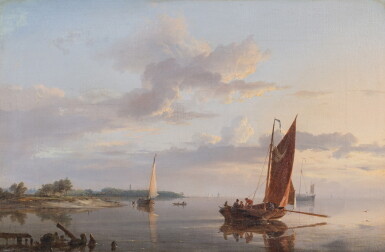 View full screen - View 1 of Lot 51. Fishing in calm waters | Pêche en eaux calmes.