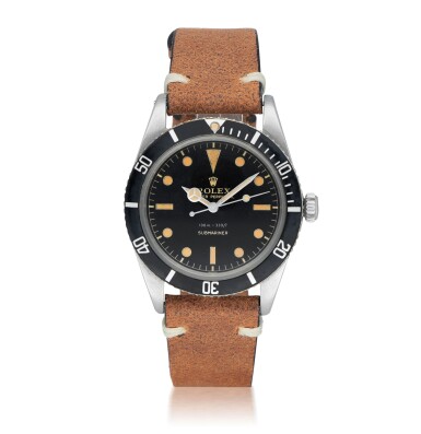 View full screen - View 1 of Lot 37. ROLEX | 'SMALL CROWN JAMES BOND' SUBMARINER, REF 5508 STAINLESS STEEL WRISTWATCH CIRCA 1959.