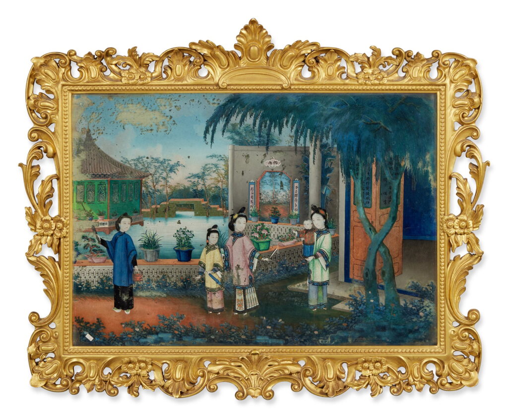 View full screen - View 1 of Lot 539. A Chinese Reverse Glass Painting, 19th Century.