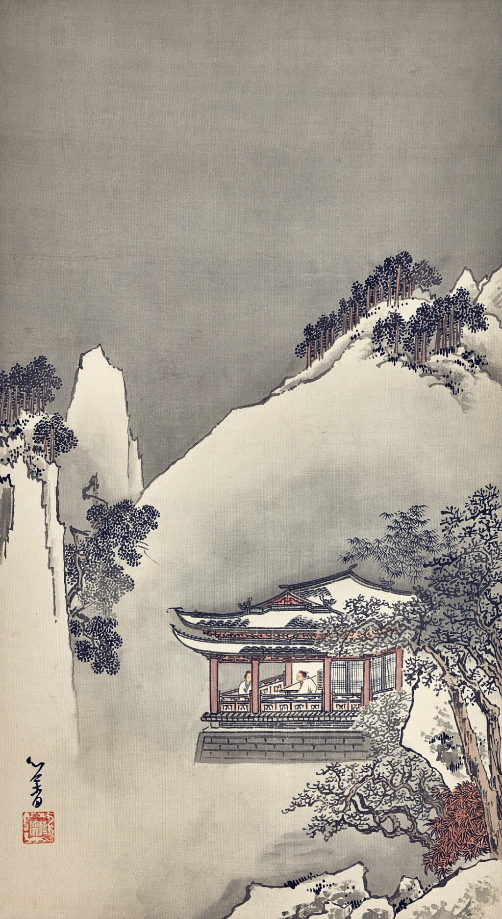View full screen - View 1 of Lot 3194. 溥儒 Pu Ru | 寒山夜話 Pavilion at Snowy Landscape.