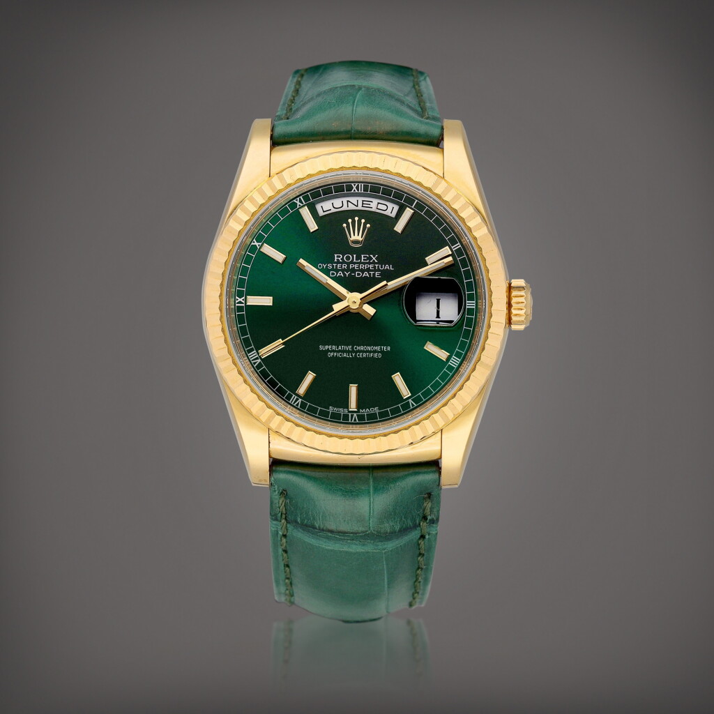 View full screen - View 1 of Lot 2198. Day-Date, Reference 118138 | A yellow gold wristwatch with day and date, Circa 2014 | 勞力士 | Day-Date 型號118138 | 黃金腕錶,備日期及星期顯示,約2014年製.