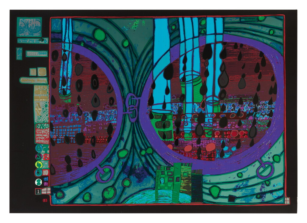 View full screen - View 1 of Lot 53. FRIEDENSREICH HUNDERTWASSER | LOOK AT IT ON A RAINY DAY (KOSCHATZKY 44 - 53).