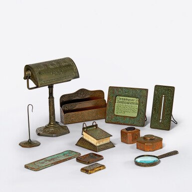 View full screen - View of Twelve-Piece "Zodiac" Desk Set.