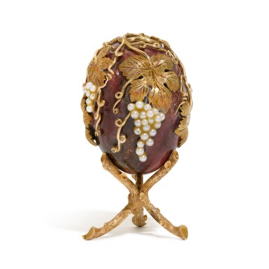 View full screen - View 1 of Lot 139. A pearl-set hardstone Easter egg, circa 1960.