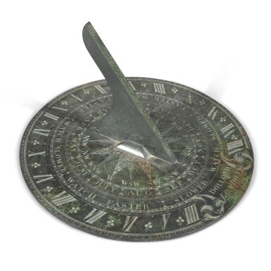 View full screen - View 1 of Lot 82. A George III engraved bronze sundial, Dollond, London, circa 1790.