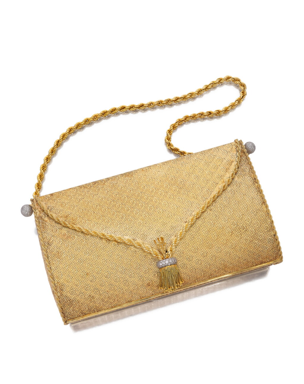 View full screen - View 1 of Lot 1701. BOUCHERON | GOLD AND DIAMOND EVENING BAG | 寶詩龍 | 18K黃金 配 鑽石 晚宴手袋.