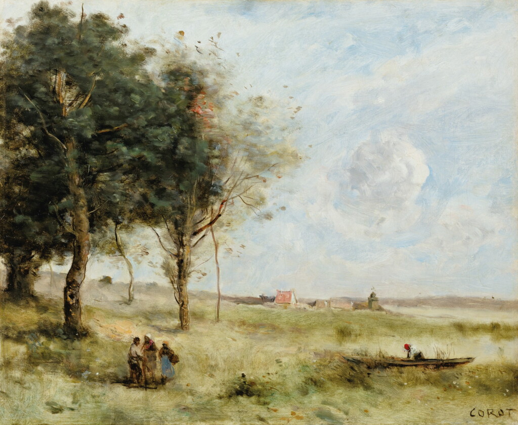 View full screen - View 1 of Lot 75. Landscapes with peasants, a fisherman beyond.