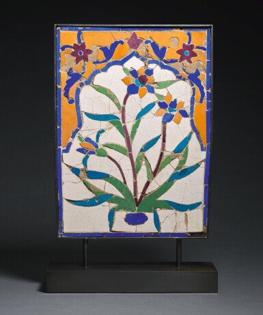 View full screen - View 1 of Lot 248. A MUGHAL CUT-MOSAIC POTTERY TILE PANEL, NORTH INDIA/PAKISTAN, 17TH CENTURY.