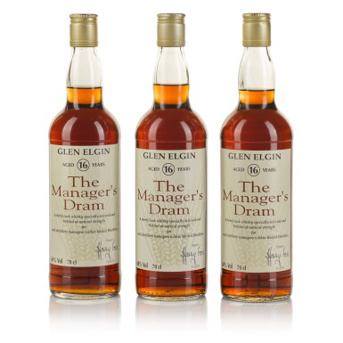 View full screen - View 1 of Lot 115. Glen Elgin The Manager's Dram 16 Year Old 60.0 abv NV (3 BT 70cl).