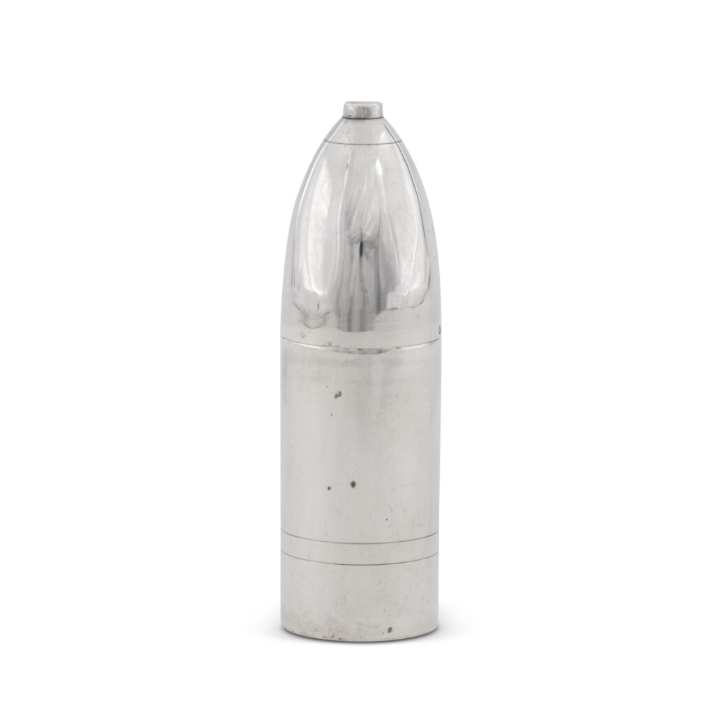 View full screen - View 1 of Lot 102. A novelty French silver cocktail shaker for one, Louis Goignet, Paris, circa 1920.