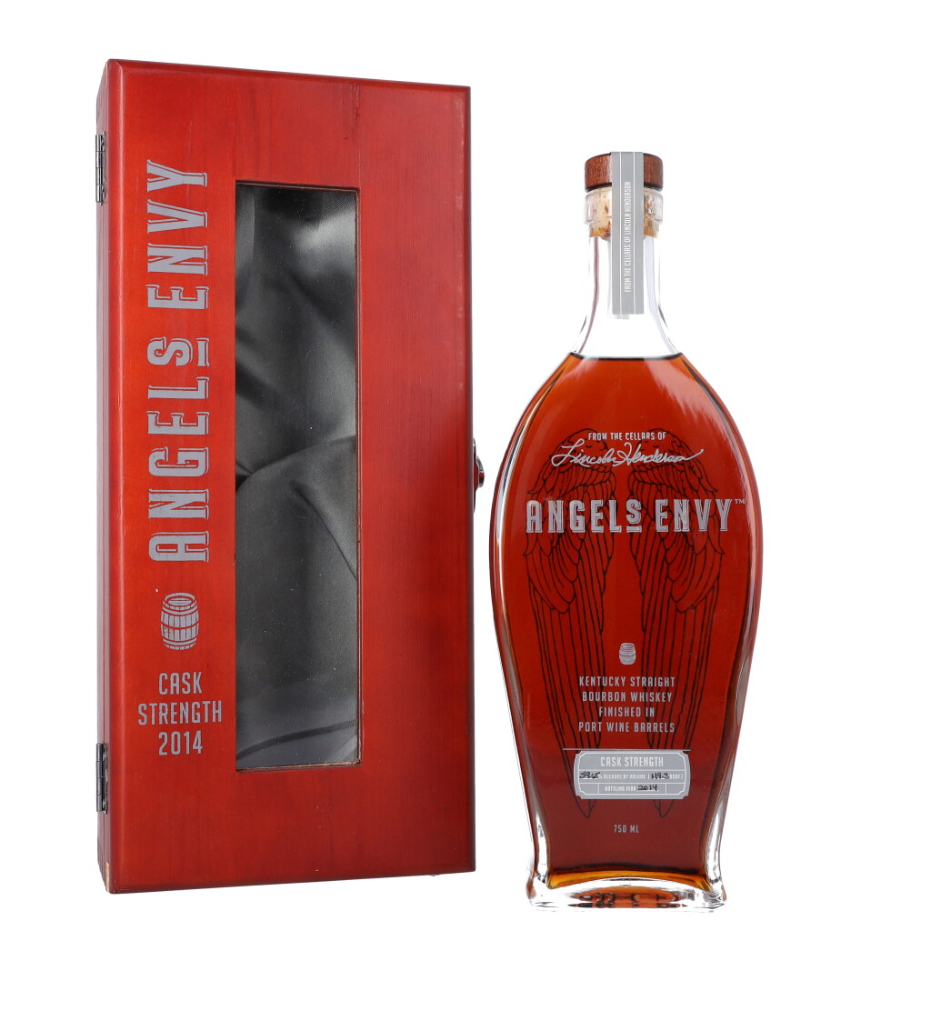 View full screen - View 1 of Lot 265. Angel's Envy Cask Strength Port Barrels 2014 Release 119.3 proof NV (1 BT75).