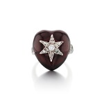 Bague grenat et diamants