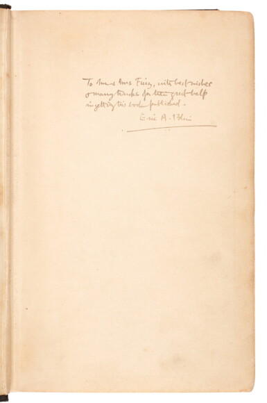 View full screen - View 1 of Lot 113. George Orwell | Down and Out in Paris and London, 1933, inscribed to Mabel Fierz.