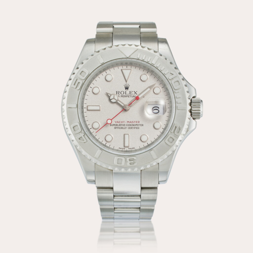 View full screen - View 1 of Lot 614. Reference 16622 Yacht-Master | A stainless steel and platinum automatic wristwatch with date and bracelet, Circa 2007.