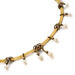 Pearl, diamond and enamel choker, mid 19th century