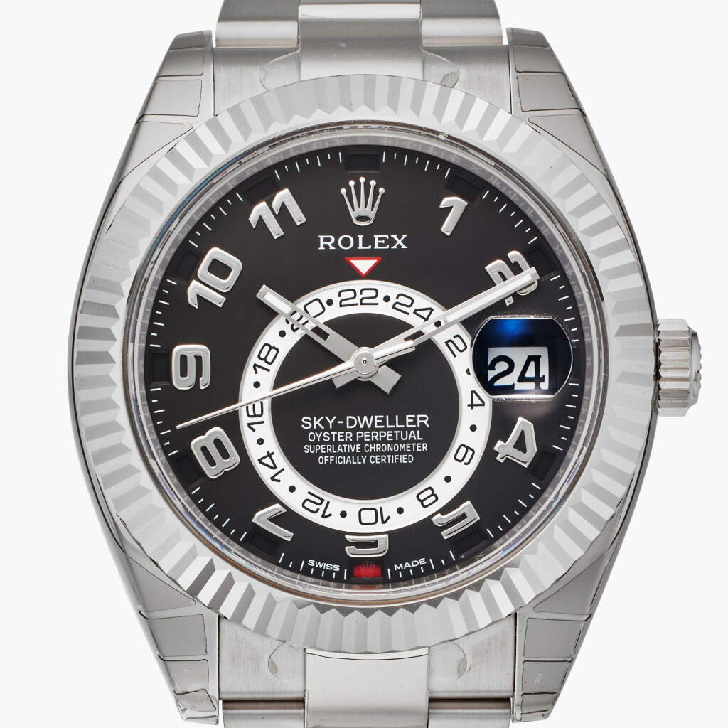View full screen - View 1 of Lot 9. Reference 326939 Sky-Dweller | A white gold automatic annual calendar dual time wristwatch with bracelet, Circa 2016.