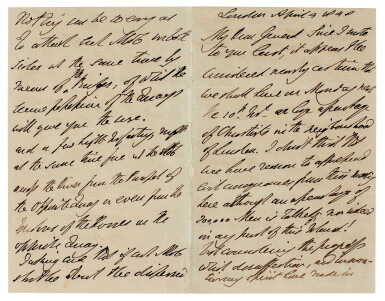 View full screen - View 1 of Lot 153. Arthur Wellesley, Duke of Wellington | Autograph letter signed, on the possibility of a Chartist rebellion, 1848.