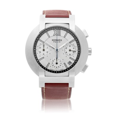 View full screen - View 1 of Lot 8218. Nomade, Reference N01.910 | A stainless steel chronograph wristwatch with date, Circa 2003 | 愛馬仕 Nomade 型號N01.910 | 精鋼計時腕錶,備日期顯示,約2003年製.