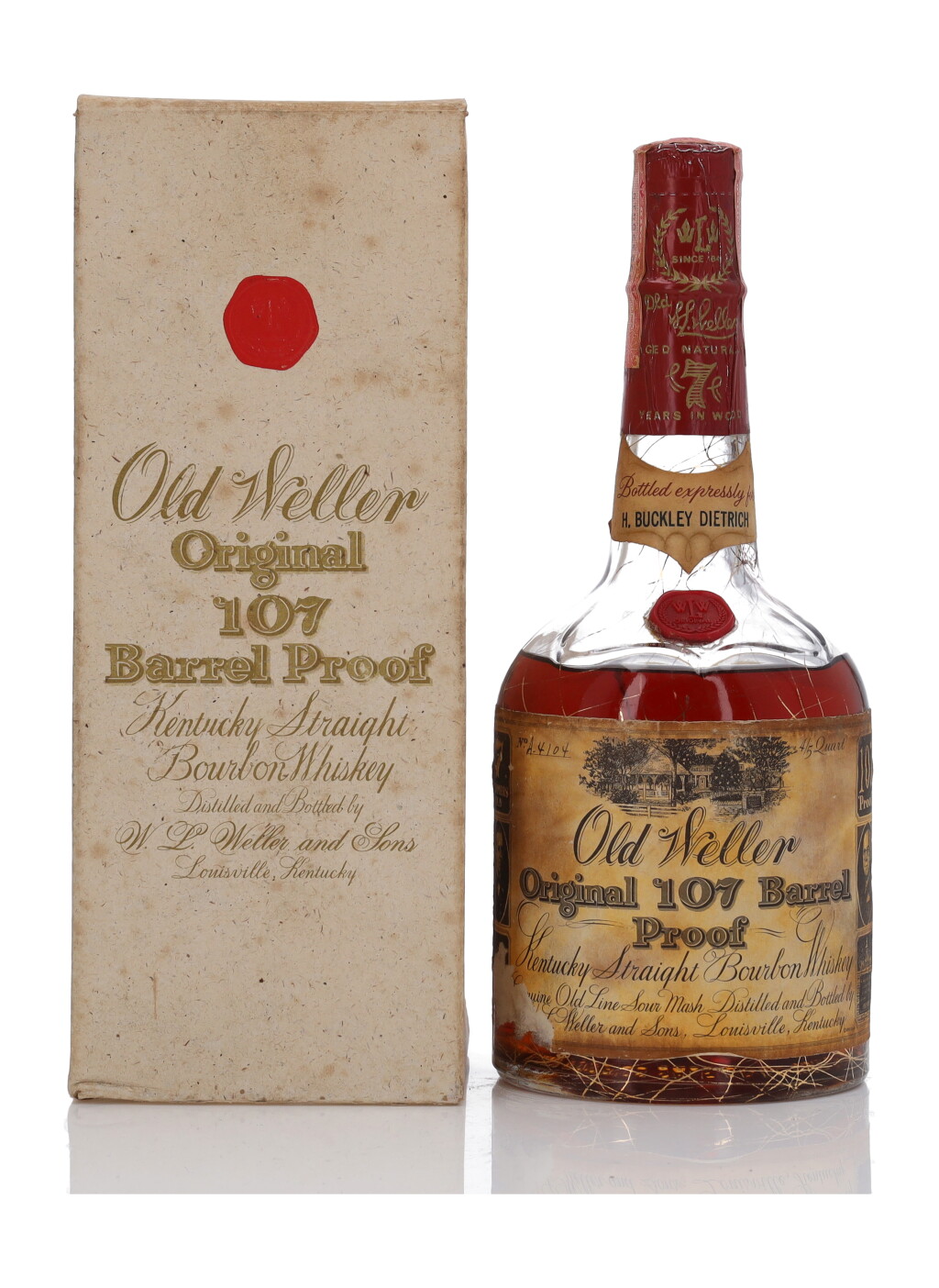 View full screen - View 1 of Lot 1284. Old Weller Original 107 7 Year Old 107 Proof NV (1 Bottle 4/5 Quart).