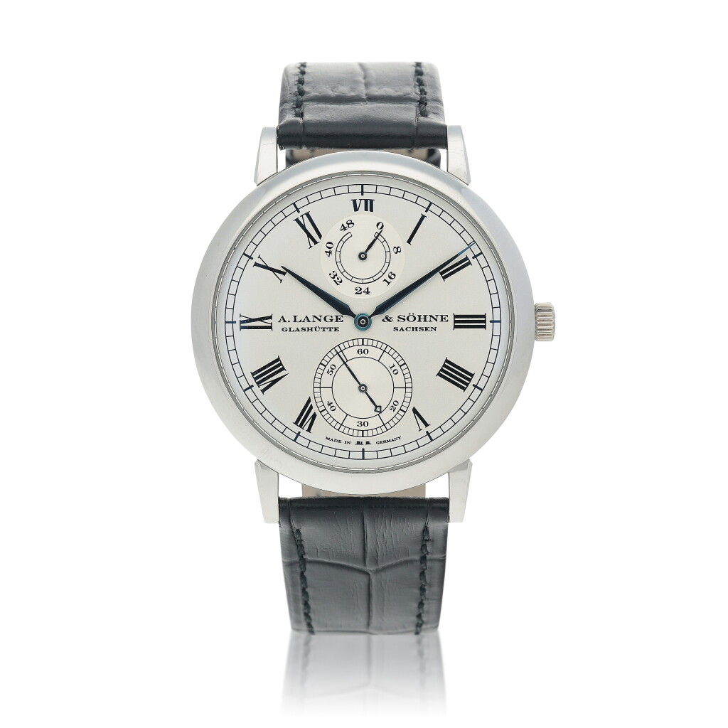 View full screen - View 1 of Lot 42. 'Wempe Edition' Grosse Langematic, Ref. 304.049 Limited edition platinum wristwatch with power reserve indication Circa 2008 | 朗格 | 304.049型號「'Wempe Edition' Grosse Langematic」限量版鉑金腕錶備動力儲存顯示,年份約2008.