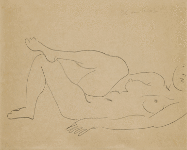 View full screen - View 1 of Lot 887. Nu couché au visage incomplet — Étude de jambes.