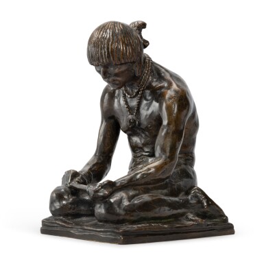 View full screen - View 1 of Lot 745. Kneeling Indian.