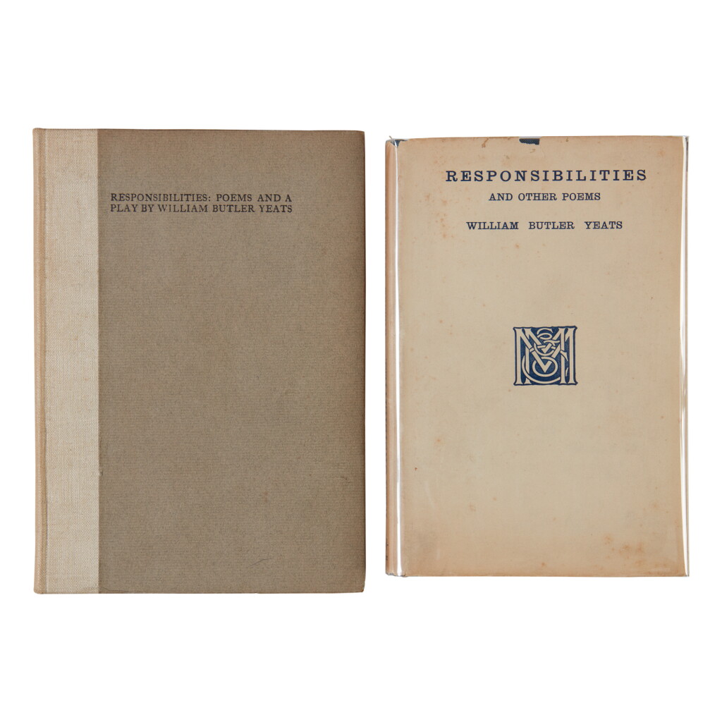 View full screen - View 1 of Lot 84. YEATS, WILLIAM BUTLER | Responsibilities, Two First Editions.