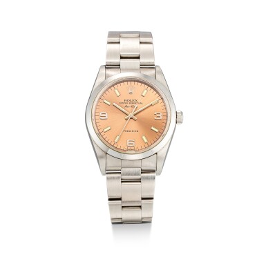 View full screen - View 1 of Lot 8034. Rolex | Air King, Reference 14000, A stainless steel wristwatch with bracelet, Circa 1996 | 勞力士 | Air King 型號14000 精鋼鏈帶腕錶,1996年製.