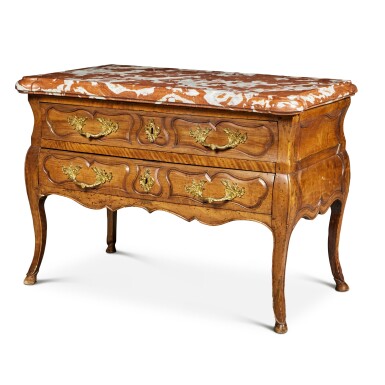 View full screen - View 1 of Lot 336. A Louis XV Provincial Walnut Commode, Mid-18th Century.