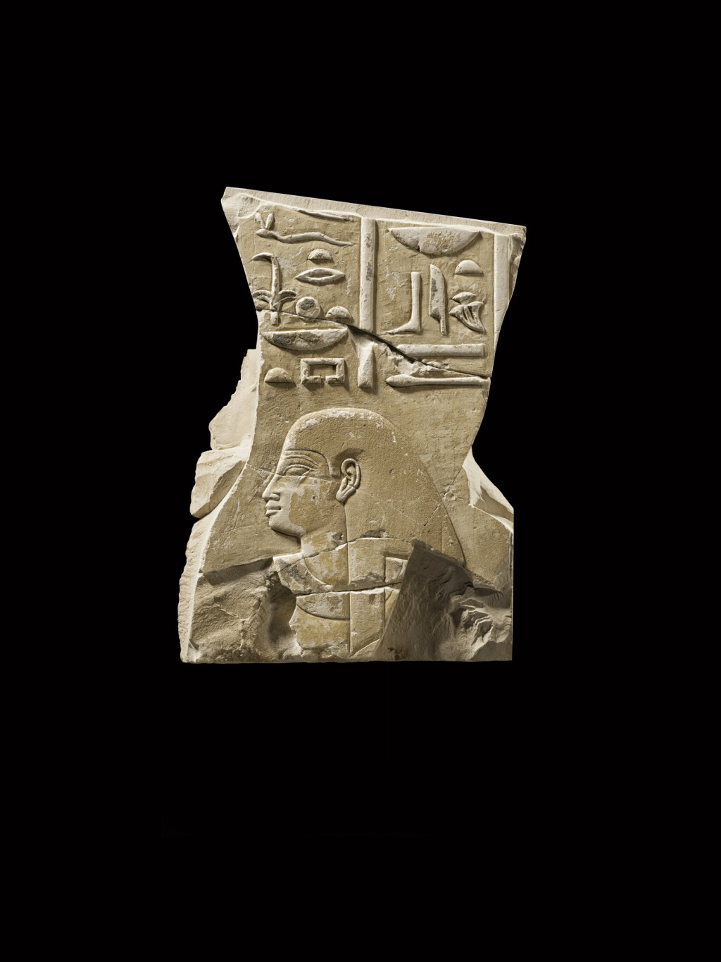 View full screen - View 1 of Lot 122. An Egyptian Limestone Relief Fragment, late 25th/early 26th Dynasty, circa 670-650 B.C..