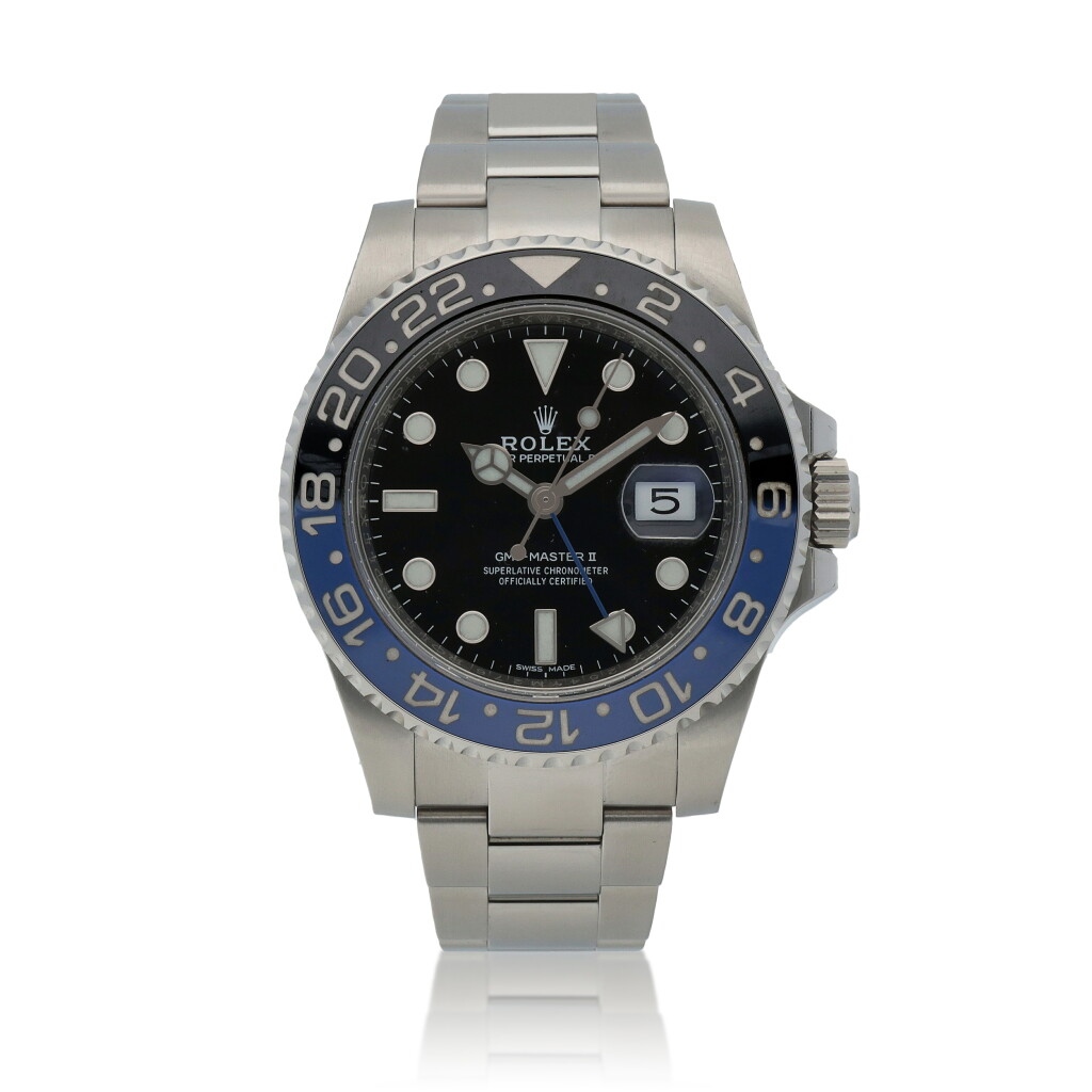 View full screen - View 1 of Lot 644. 'Batman' GMT Master, Ref. 116710 Stainless steel dual time zone wristwatch with date and bracelet Circa 2017.