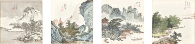 View full screen - View 1 of Lot 3086. 溥儒 山水四幀 | Pu Ru, Tranquility in the Mountains.