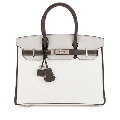 View full screen - View 1 of Lot 550. White, Graphite and Gris Perle Togo HSS Birkin 30 Palladium Hardware, 2011.