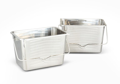 View full screen - View 1 of Lot 640. Two polished stainless steel champagne buckets.