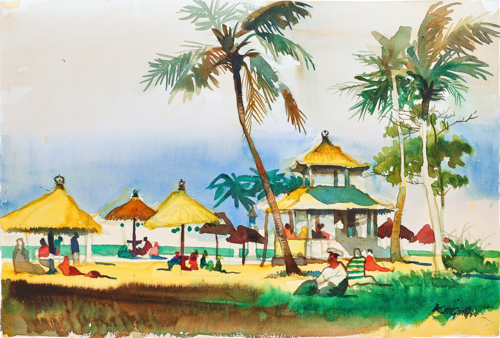 View full screen - View 1 of Lot 6251. Dong Kingman 曾景文 | Beach hut, Bali 峇里海灘小屋.