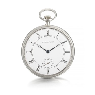 View full screen - View 1 of Lot 952. AUDEMARS PIGUET | REF 35803PT/000 PLATINUM OPEN FACE WATCH CIRCA 1995.