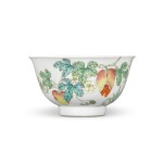A famille-rose 'balsam pear' bowl, Seal mark and period of Qianlong | 清乾隆 粉彩過枝癩瓜紋盌 《大清乾隆年製》款