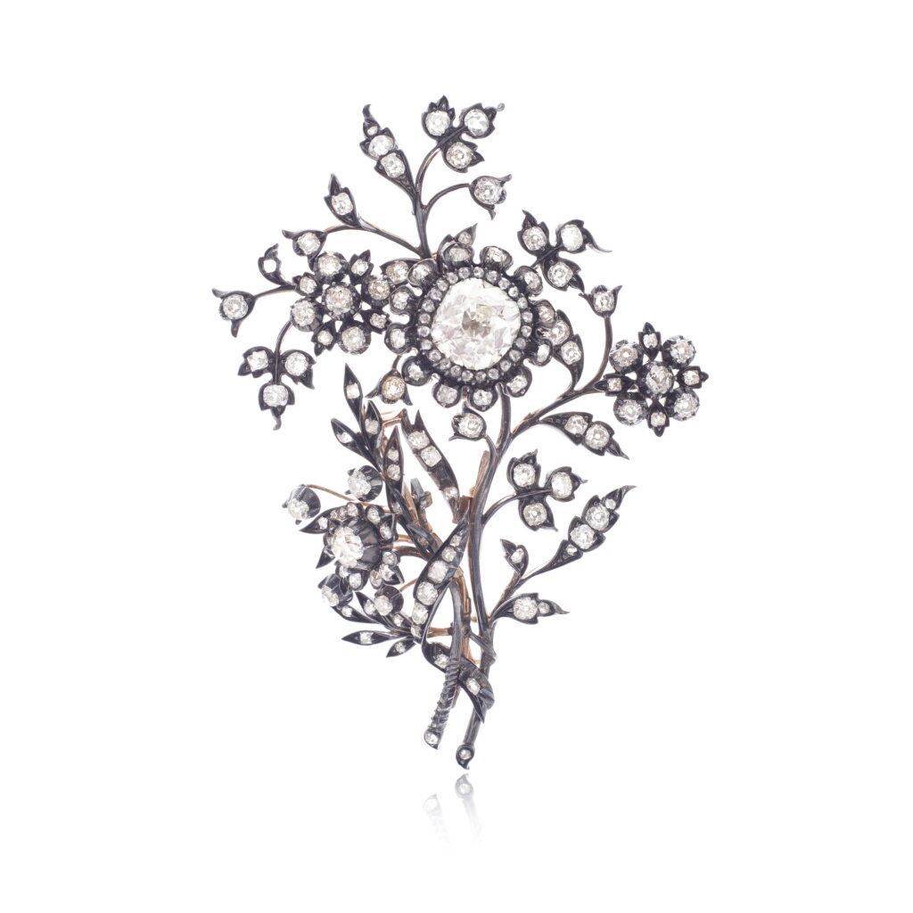 View full screen - View 1 of Lot 1044. Diamond brooch, late 19th century.