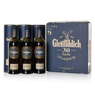 View full screen - View 1 of Lot 3295. Glenfiddich 30 Year Old 40.0 abv NV (3 BT70).