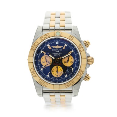 View full screen - View 1 of Lot 307. BREITLING | REFERENCE CB0110 CHRONOMAT 44 A STAINLESS STEEL AND YELLOW GOLD CHRONOGRAPH AUTOMATIC WRISTWATCH WITH DATE AND BRACELET, CIRCA 2017.