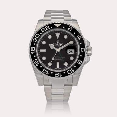 View full screen - View 1 of Lot 527. Reference 116710LN GMT-Master II | A stainless steel automatic dual time wristwatch with date and bracelet, Circa 2017.
